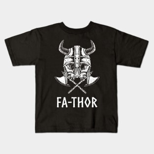 Fa-Thor Nordic Viking Skull Father Papa Dad Kids T-Shirt